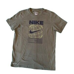 Men's T-shirt Nike Dri-FIT SS Tee Running Dark Green Camo MEDIUM EUC